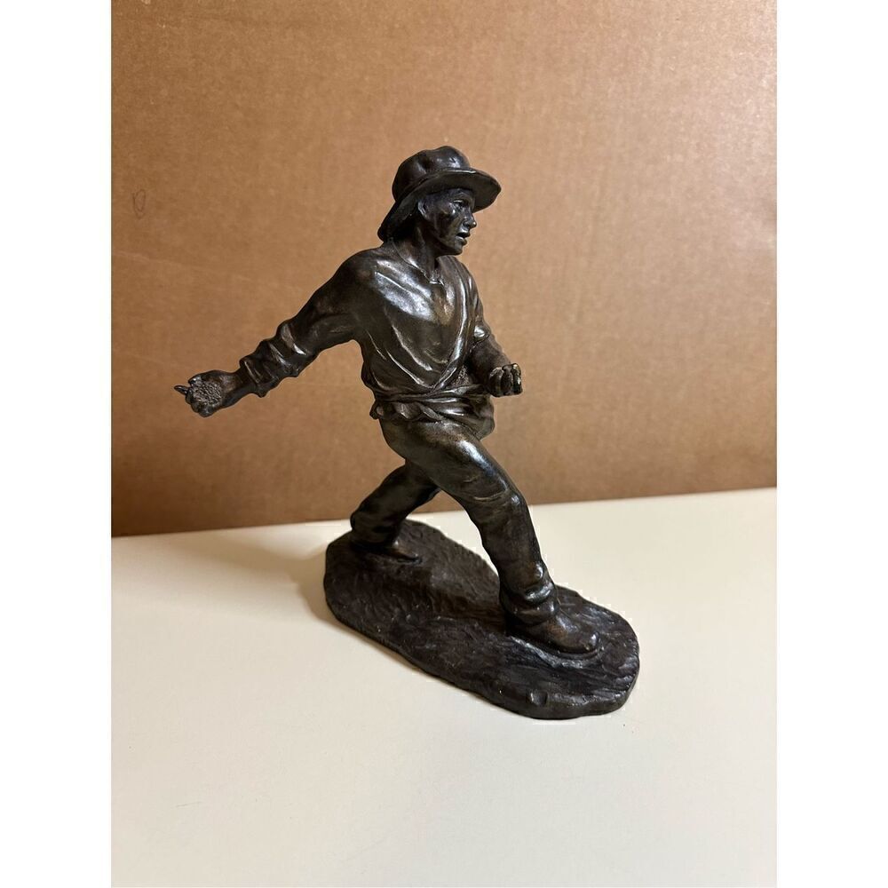 Vintage The Sower Classic Figure Statue Signed John Hamilton 7.5” Tall Ceramic